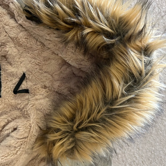 Bebe quilted black anorak puffer jacket with fur hood - Picture 2 of 11